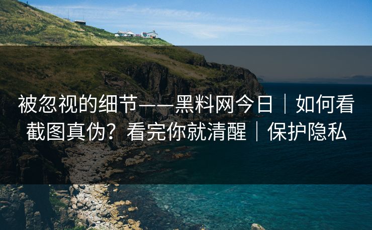被忽视的细节——黑料网今日｜如何看截图真伪？看完你就清醒｜保护隐私