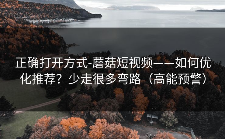 正确打开方式-蘑菇短视频——如何优化推荐？少走很多弯路（高能预警）