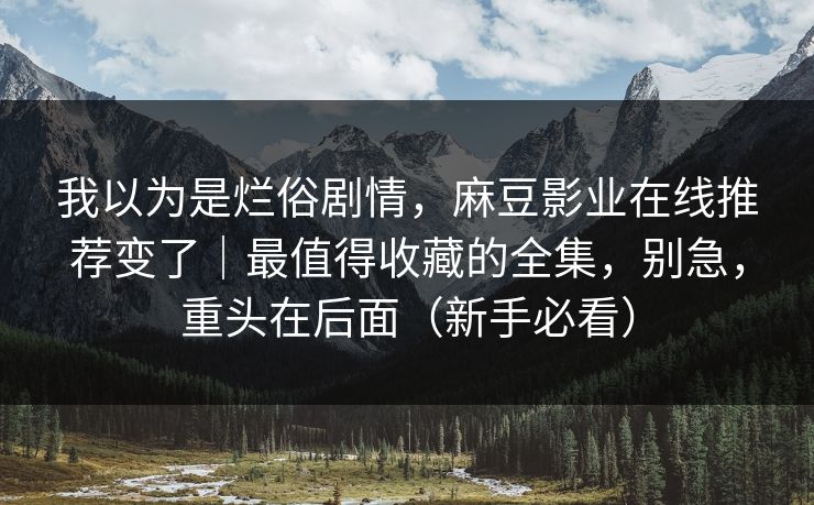 我以为是烂俗剧情，麻豆影业在线推荐变了｜最值得收藏的全集，别急，重头在后面（新手必看）