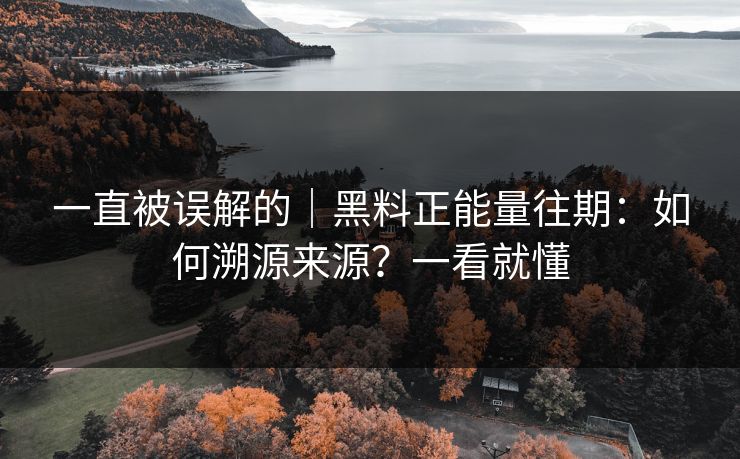 一直被误解的｜黑料正能量往期：如何溯源来源？一看就懂