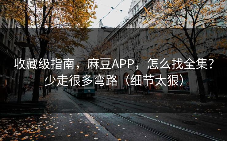 收藏级指南，麻豆APP，怎么找全集？少走很多弯路（细节太狠）